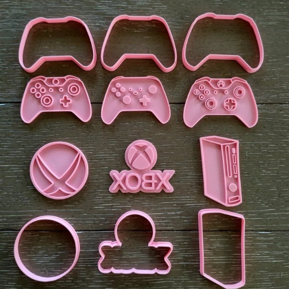 6-Piece Gamer Controller Cookie Cutters & Stamp Set - Perfect Gift Birthday Part
